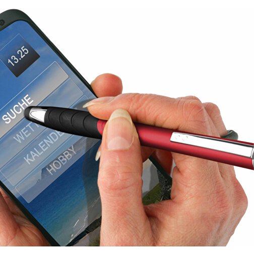EXPRESSDRUCK Touchscreen-Druckkugelschreiber 'Atlas' , rot, schwarz, ABS, 13,90cm (Länge), Bild 3