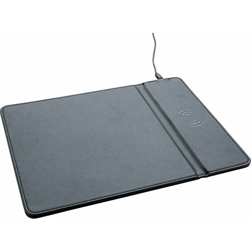 Mousepad Mit Wireless-5W-Charging Funktion, Schwarz , schwarz, PU, 30,00cm x 0,70cm (Länge x Höhe), Bild 3