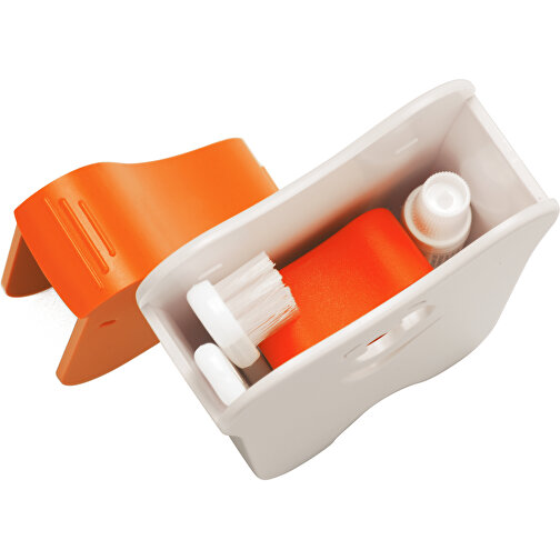 Reise-Zahnpflege-Set 'Gesicht' , weiß, orange, ABS+PP, 6,80cm x 8,90cm x 2,80cm (Länge x Höhe x Breite), Bild 3