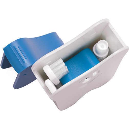 Reise-Zahnpflege-Set 'Gesicht' , weiß, blau, ABS+PP, 6,80cm x 8,90cm x 2,80cm (Länge x Höhe x Breite), Bild 3