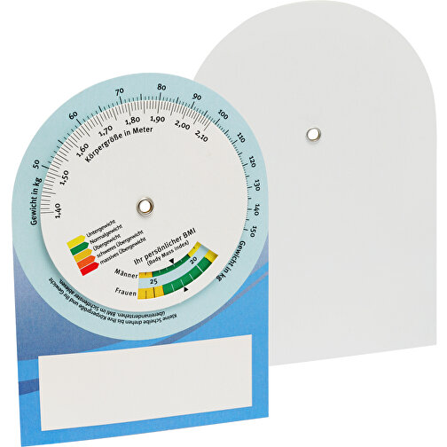 BMI-Rechner , weiß, PAP, 13,20cm x 0,10cm x 9,50cm (Länge x Höhe x Breite), Bild 1