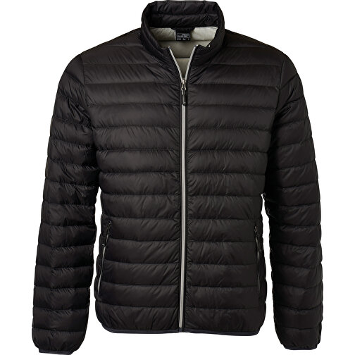 Men’s Down Jacket , James Nicholson, schwarz/silber, Oberstoff: 100% Polyamid, Futterstoff: 100% Polyamid, Wattierung: 90% Daunen, 10% Federn, S, , Bild 1