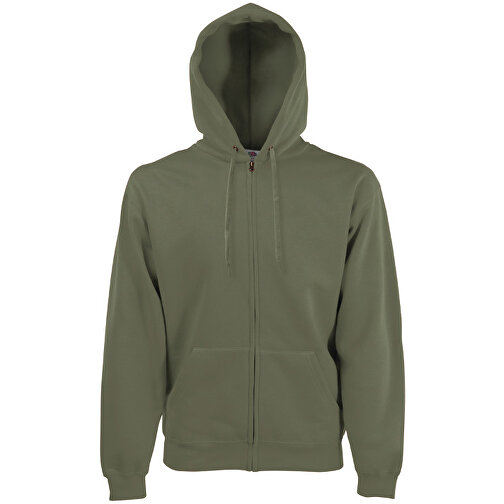 Zip Hooded Sweat Jacket , Fruit of the Loom, oliv, 70 % Baumwolle / 30 % Polyester, S, , Bild 1