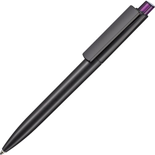 Kugelschreiber CREST RECYCLED , Ritter-Pen, schwarz recycled/pflaume-lila TR/FR, ABS-Kunststoff, 14,90cm (Länge), Bild 2