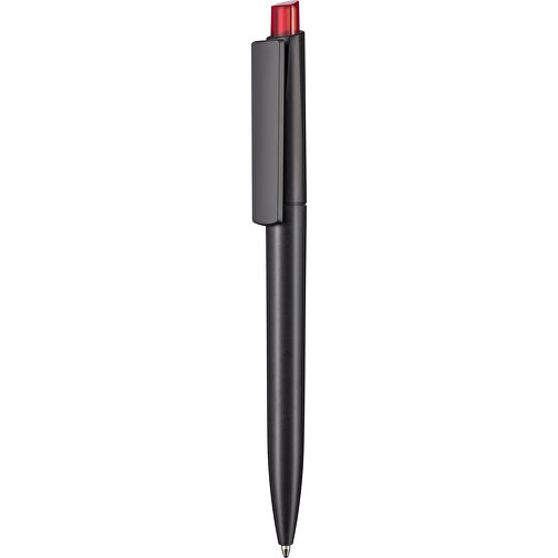 Kugelschreiber CREST RECYCLED , Ritter-Pen, schwarz recycled/kirsch-rot TR/FR, ABS-Kunststoff, 14,90cm (Länge), Bild 1