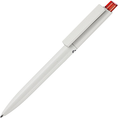 Kugelschreiber CREST RECYCLED , Ritter-Pen, grau recycled/feuer-rot TR/FR, ABS-Kunststoff, 14,90cm (Länge), Bild 2
