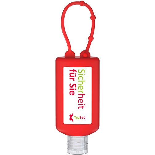Gel limpiador de manos, 50 ml Bumper rojo, Body Label (R-PET), Imagen 2