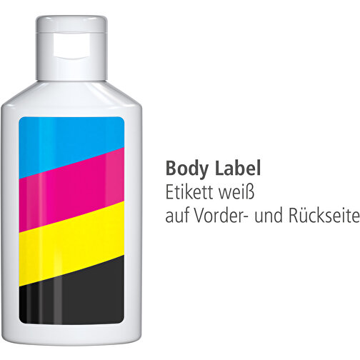 Sonnenmilch LSF 30, 50 Ml, Body Label (R-PET) , weiss, Kunststoff (100% recycelt), Folie, 2,20cm x 10,40cm x 4,50cm (Länge x Höhe x Breite), Bild 4