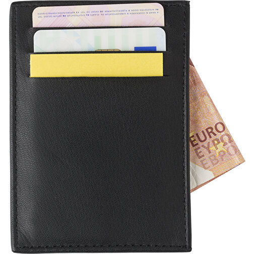 Kreditkartenbörse Aus Spaltleder Logan , schwarz, Leder, Spaltleder, 10,20cm x 0,60cm x 7,30cm (Länge x Höhe x Breite), Bild 2