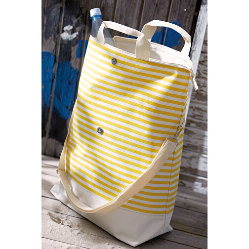 Strandtasche JUIST , beige, gelb, 300D Polyester, 43,00cm x 53,50cm x 19,00cm (Länge x Höhe x Breite), Bild 2