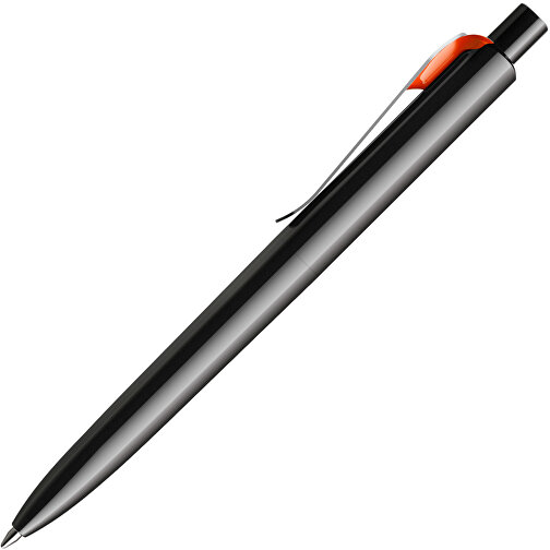 Prodir DS8 PSP Push Kugelschreiber , Prodir, schwarz/silber/orange, Kunststoff/Metall, 14,10cm x 1,50cm (Länge x Breite), Bild 4