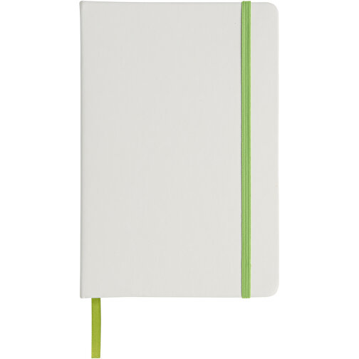 Spectrum Weißes A5 Notizbuch Mit Farbigem Gummiband , weiß / limone, PU Kunststoff, 21,00cm x 1,40cm x 14,00cm (Länge x Höhe x Breite), Bild 1