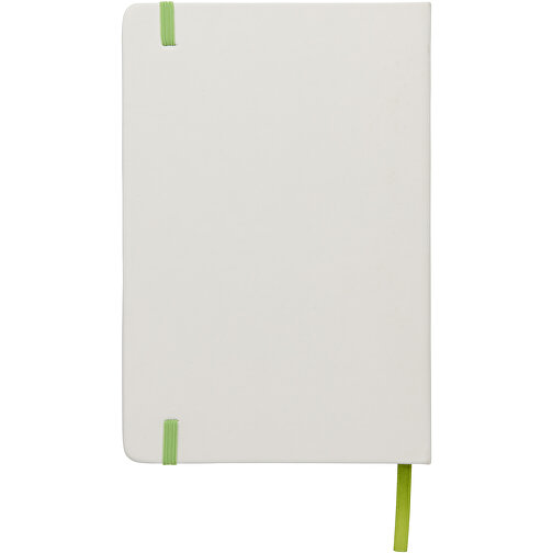 Spectrum Weißes A5 Notizbuch Mit Farbigem Gummiband , weiß / limone, PU Kunststoff, 21,00cm x 1,40cm x 14,00cm (Länge x Höhe x Breite), Bild 3