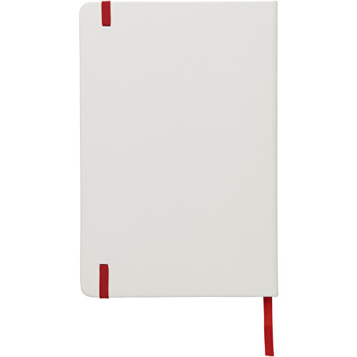 Spectrum Weisses A5 Notizbuch Mit Farbigem Gummiband , weiss / rot, PU Kunststoff, 21,00cm x 1,40cm x 14,00cm (Länge x Höhe x Breite), Bild 3