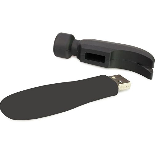 USB-Stick HAMMER 4GB , Promo Effects MB , schwarz MB , 4 GB , PVC MB , 3 - 10 MB/s MB , 9,40cm x 1,80cm x 7,00cm (Länge x Höhe x Breite), Bild 2