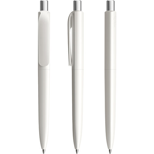 Prodir DS8 PPP Push Kugelschreiber , Prodir, weiß/silber satiniert, Kunststoff/Metall, 14,10cm x 1,50cm (Länge x Breite), Bild 6