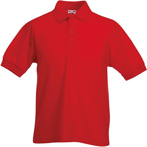 Kids 65/35 Pique Polo , Fruit of the Loom, rot, 35 % Baumwolle / 65 % Polyester, 164, , Bild 1