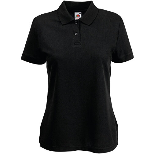 Lady-Fit 65/35 Polo , Fruit of the Loom, schwarz, 35 % Baumwolle / 65 % Polyester, XS, , Bild 1