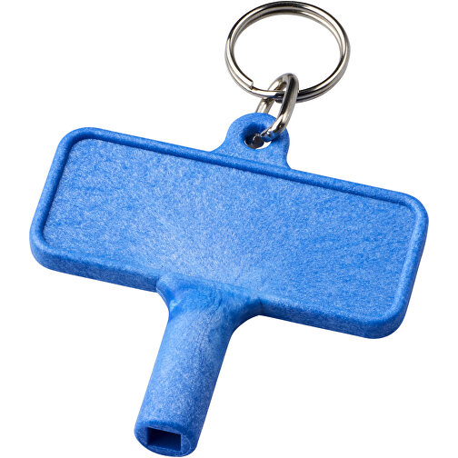 Largo Kunststoff Heizkörperschlüssel Mit Schlüsselanhänger , blau, PC Kunststoff, Metall, 6,10cm x 0,90cm x 5,80cm (Länge x Höhe x Breite), Bild 1