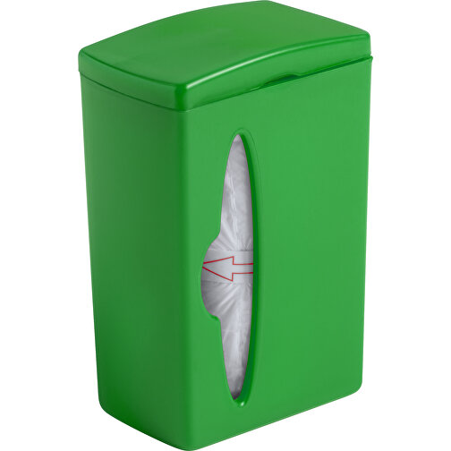 Abfall Bag Spender BLUCK , grün, 5,00cm x 3,20cm x 7,60cm (Länge x Höhe x Breite), Bild 1