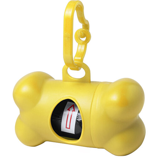 Abfall Bag Spender RUCIN , gelb, 8,20cm x 4,10cm x 5,40cm (Länge x Höhe x Breite), Bild 1