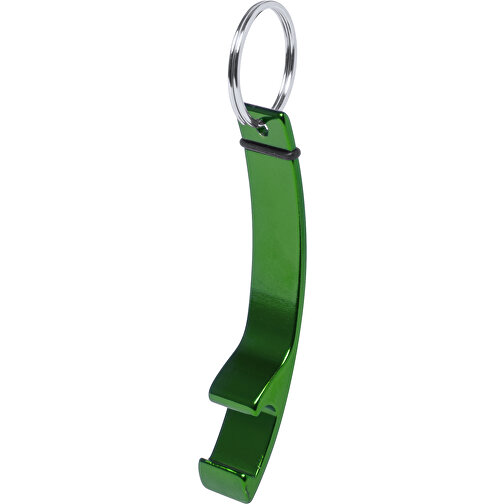 Schlüsselanhänger Flaschenöffner MILTER , grün, Aluminium, 0,90cm x 1,50cm x 7,90cm (Länge x Höhe x Breite), Bild 1