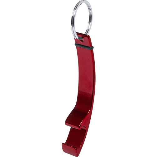 Schlüsselanhänger Flaschenöffner MILTER , rot, Aluminium, 0,90cm x 1,50cm x 7,90cm (Länge x Höhe x Breite), Bild 1