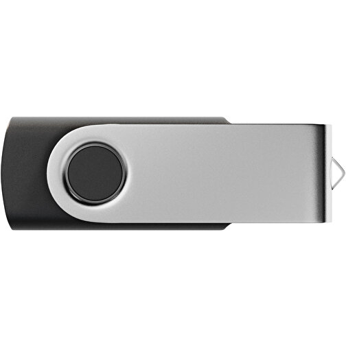 USB-Stick SWING Color 2.0 1 GB , Promo Effects MB , schwarz / silber MB , 1 GB , Kunststoff, Metall MB , 5,80cm x 1,09cm x 1,90cm (Länge x Höhe x Breite), Bild 2
