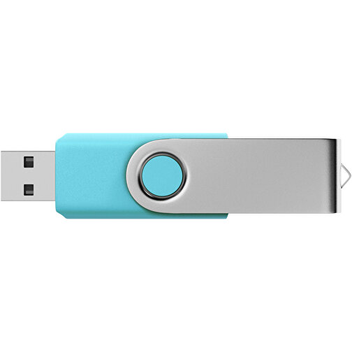 USB-Stick SWING 2.0 2 GB , Promo Effects MB , hellblau MB , 2 GB , Kunststoff, Metall MB , 3 - 10 MB/s MB , 5,80cm x 1,09cm x 1,90cm (Länge x Höhe x Breite), Bild 3
