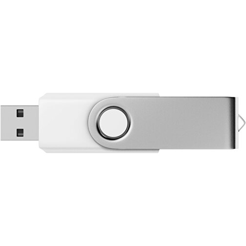 USB-Stick SWING Color 2.0 1 GB , Promo Effects MB , weiss / silber MB , 1 GB , Kunststoff, Metall MB , 5,80cm x 1,09cm x 1,90cm (Länge x Höhe x Breite), Bild 3