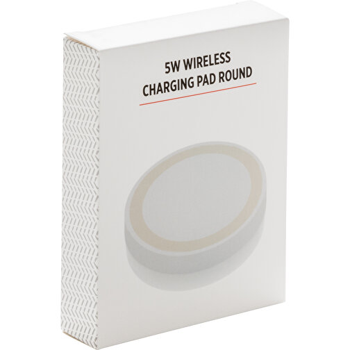Runder 5W Wireless-Charger, Weiß , weiß, ABS, 1,00cm (Höhe), Bild 4