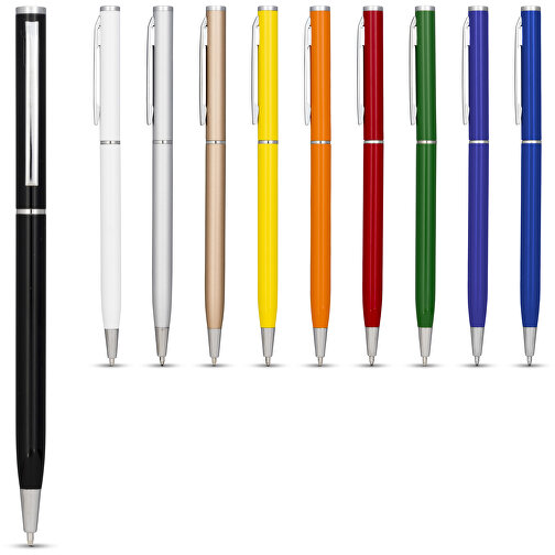 Slim Aluminium Kugelschreiber , weiß, Aluminium, 0,77cm x 13,00cm (Länge x Höhe), Bild 4