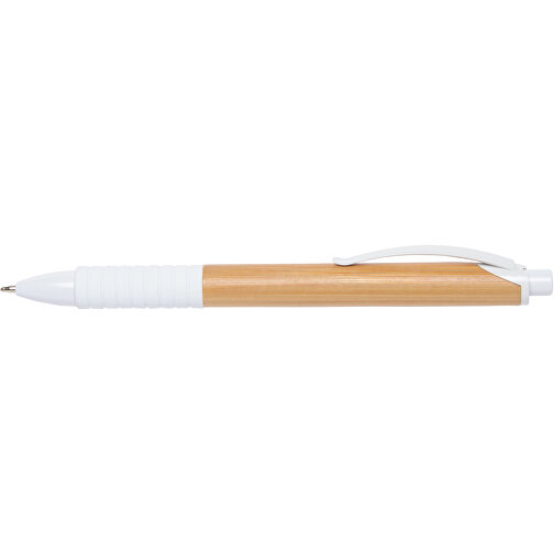 Kugelschreiber BAMBOO RUBBER , braun, weiss, Bambus / Kunststoff, 14,30cm (Länge), Bild 3