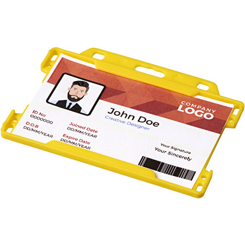 Vega Kartenhalter Aus Kunststoff , gelb, PP Kunststoff, 9,00cm x 0,40cm x 6,50cm (Länge x Höhe x Breite), Bild 4