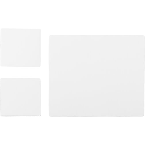 Q-Mat® Mousepad- Und Untersetzer-Set 3 , schwarz, EVA Schaumstoff, Laminiertes Papier, 23,50cm x 0,30cm x 20,00cm (Länge x Höhe x Breite), Bild 1