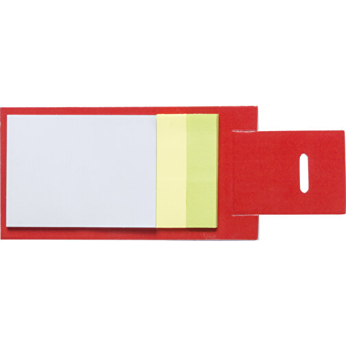 Notizzettelbox NOVICH , rot, Pappe, 5,40cm x 6,50cm x 10,00cm (Länge x Höhe x Breite), Bild 1