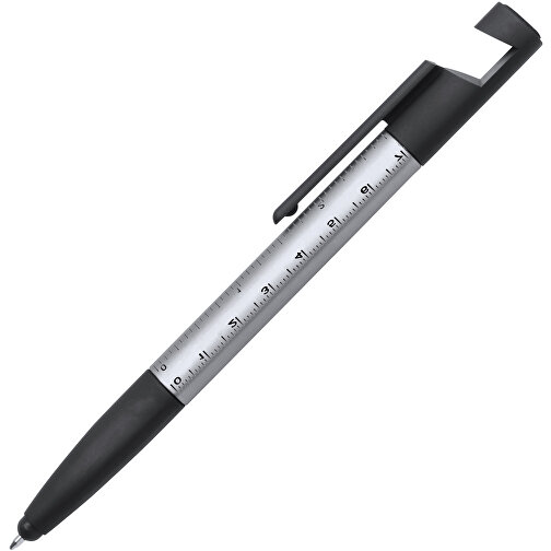 7 In 1 Kugelschreiber PAYRO , silber, 1,60cm x 1,20cm x 15,50cm (Länge x Höhe x Breite), Bild 2