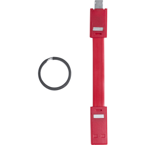 Schlüsselanhänger Ladegerät HOLNIER , rot, 1,30cm x 1,10cm x 5,30cm (Länge x Höhe x Breite), Bild 3