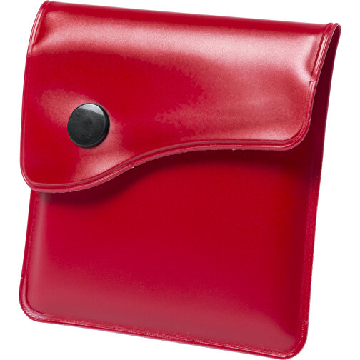 Tasche Aschenbecher BERKO , rot, PVC/ Aluminium, 8,00cm x 1,10cm x 8,00cm (Länge x Höhe x Breite), Bild 1