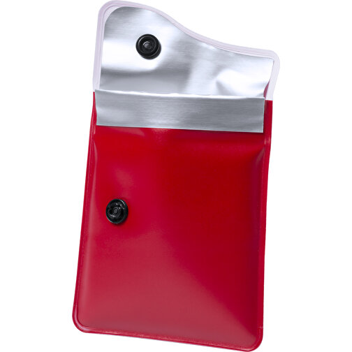 Tasche Aschenbecher BERKO , rot, PVC/ Aluminium, 8,00cm x 1,10cm x 8,00cm (Länge x Höhe x Breite), Bild 3