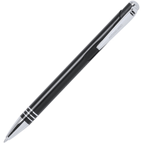 Kugelschreiber Helmor , schwarz, Aluminium, 14,00cm (Breite), Bild 2