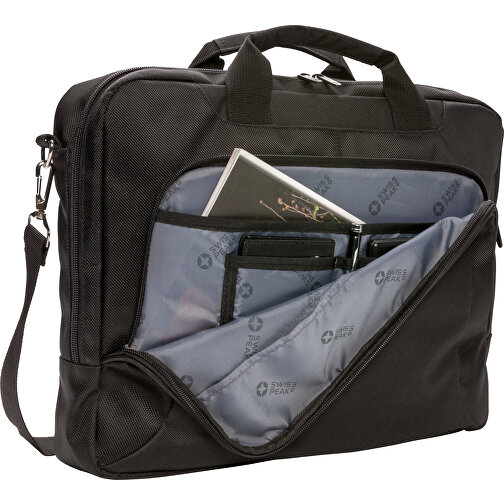 Deluxe 15” Laptop-Tasche, Schwarz , schwarz, Polyester, 6,00cm x 29,00cm (Länge x Höhe), Bild 3
