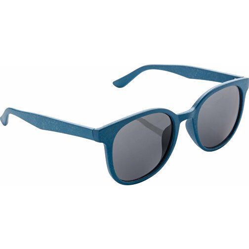 Weizenstroh Sonnenbrille, Blau , blau, Weizenstroh, 14,50cm x 5,30cm (Länge x Höhe), Bild 1