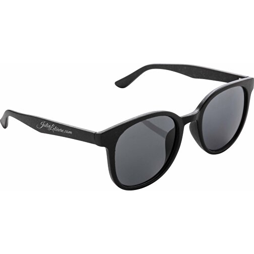 Weizenstroh Sonnenbrille, Schwarz , schwarz, Weizenstroh, 14,50cm x 5,30cm (Länge x Höhe), Bild 5
