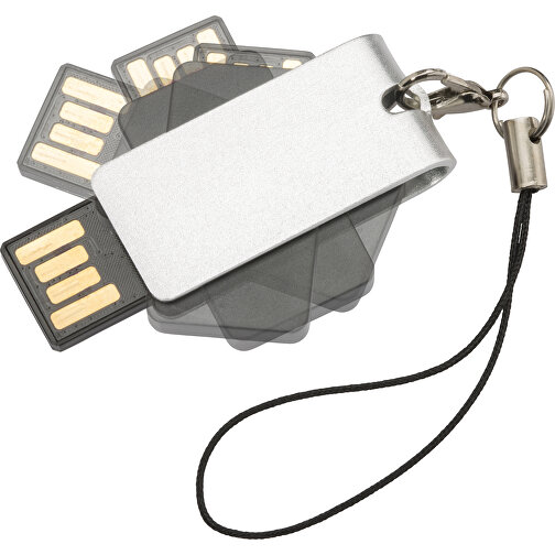 USB-Stick Turn 2GB , Promo Effects MB , silber MB , 2 GB , ABS MB , 3 - 10 MB/s MB , 3,90cm x 0,50cm x 1,50cm (Länge x Höhe x Breite), Bild 3