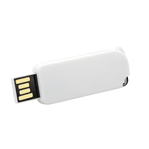 USB-Stick Pop-Up 2 GB , Promo Effects MB , weiß MB , 2 GB , ABS MB , 3 - 10 MB/s MB , 4,90cm x 0,70cm x 1,80cm (Länge x Höhe x Breite), Bild 2