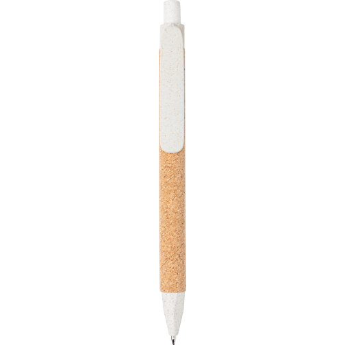 ECO-Stift, Weiß , weiß, Kork, 14,00cm (Höhe), Bild 2