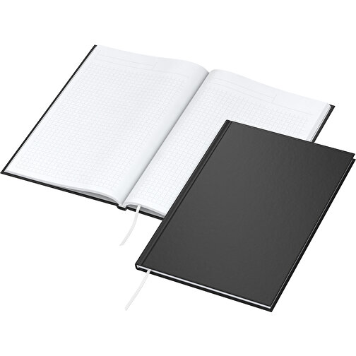Notizbuch Memo-Book X.press A5, Matt-schwarz , schwarz, Hochweißes Schreibpapier 90 g/m², 21,00cm x 14,80cm (Länge x Breite), Bild 2