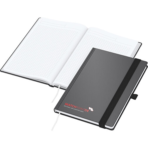 Notebook Vision-Book White A5 x.press antracit, silkscreen digital, Bild 1