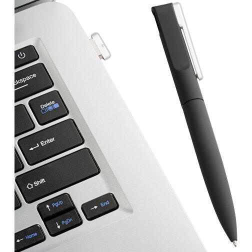 USB Kugelschreiber ONYX UK-III Mit Geschenkverpackung , Promo Effects MB , schwarz MB , 8 GB , Metall gummiert MB , 3 - 10 MB/s MB , 14,40cm (Länge), Bild 8